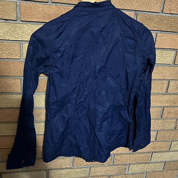 G.I.L.I Lightweight Navy Blue Zip Button Up Nylon Shimmer Jacket Women’s Size 0 - Picture 3 of 6